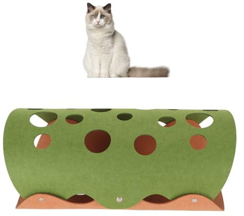 Mokylor Katzentunnel für Den Innenbereich, Filz-Katzentunnelrohr, Abnehmbares, Rundes, Ausgehöhltes Katzentunnel-Bettspielzeug für Katzen, Hunde und Kaninchen, DIY-Katzenspielmatte, Katzenaktivitätste