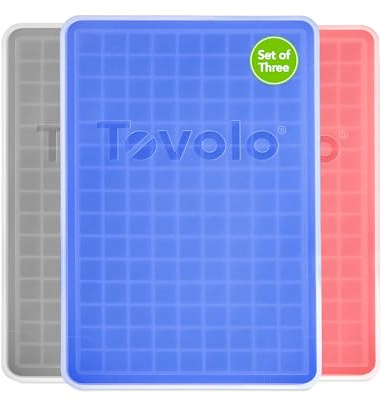 Tovolo Silicone Mini Ice Cube Tray with Lid, Assorted - Set of 3