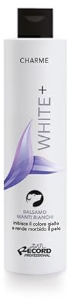 Record Charme White+ fuktgivande balsam för hundar - action mot gulning - bomull och kokosolja - tillverkad i Italien 250 ml