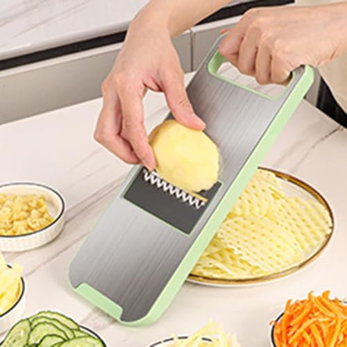 Vegetable Slicer, 6 In 1 Vegetable Slicer Veggie Fruits Shredder Cheese Grater, Vegetable Slicer Veggie Fruits Shredder Cheese Grater, Consistent Cooking(Gray)