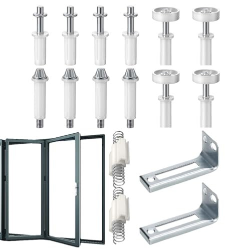 Derwrtup Ensemble de ferrures de porte pliantes en métal - Kit de quincaillerie de porte pliante polyvalente | Pièces de rechange, quincaillerie de porte pliante précise pour la cuisine