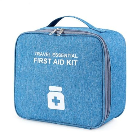 QIUPFGUT Borsa Medica di Pronto Soccorso Portatile, Pacchetto di Medicina per Emergenza e Viaggio (blu)