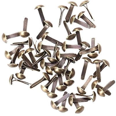 PHENOFICE 100stücke Metall-brads Bronze Elektroplattierte Rundkopf Papier Büroklammern Für Basteln Scrapbooking DIY Kunsthandwerk