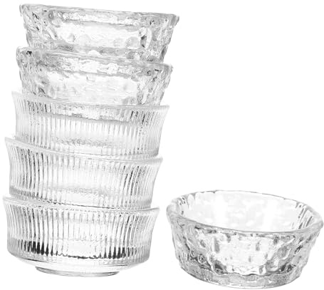 OFFSCH 6pcs Small Glass Bowls Dip Bowls Dipping Snack Glass for Kitchen Dessert Serving