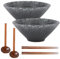 Henrrida 2 Sets (6 PCS) Ceramics Japanese Ramen Bowl Set Dishwasher and Microwave Safety Ramen Bowl Noodle Bowl with Chopsticks and Spoon 24oz Noodle Soup Bowl