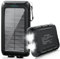 Cargador solar portátil para teléfono con linterna LED/carga rápida USB C de 15 W