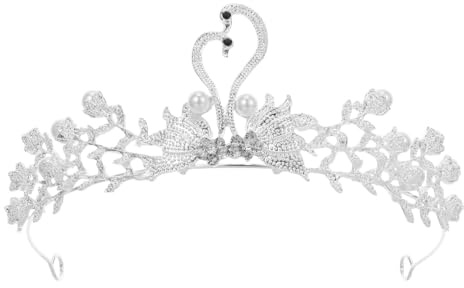 Garneck Schwanenkrone Tiara Mit Strass Und Perlen Braut Kopfschmuck Für Hochzeit Verlobung Und Party Leichtes Haarschmuck Für Frauen 14.00 X 12.00 X 6.00 Cm