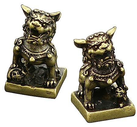 Warmhm Ornement Kylin Feng Shui Cuivre pour Table Décoration De Bureau Kylin Unique