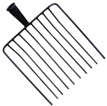 perfk Testa di Ricambio in Acciaio Testa di Ricambio di Letame agricola FORCHIO Giardino VERSATER Accessorio per stallo per la Manutenzione della Strada, 10 Denti