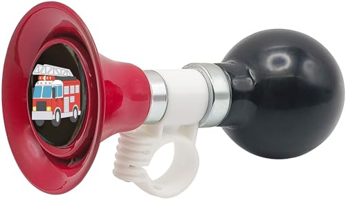 YeloYolker Bocina de Bicicleta para Niños, Bocina de Aire para Manillar de Bicicleta para Niños Triciclo, Bicicleta de Equilibrio, Scooter(Camión de Bomberos)
