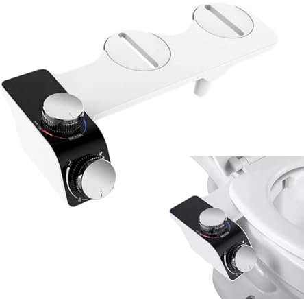 Bidet Autopulente Non Elettrico a Doppio Ugello Per Sedile del Water con Getto D'acqua Calda per WC Bidet Per WC con Pressione Dell'acqua Regolabile, Lavaggio Posteriore e Femminile