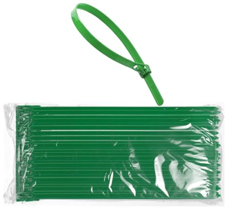Green Cable Ties, 300mm x 3.6mm, Pack of 100, 12” Premium Nylon Zip Ties, Multi-Purpose Plastic Tie Wraps, Secure Self-Locking Mechanism, for Home, Garden, Office and DIY