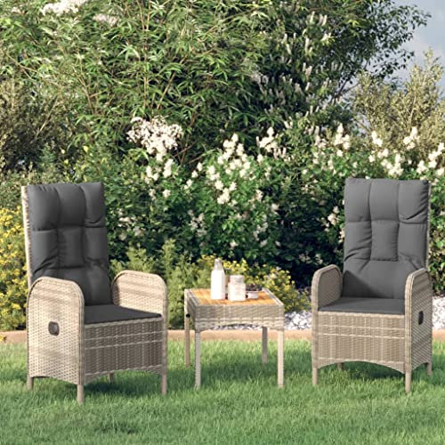 XINCXIN Gartenstühle 2 STK., Stuhl Gartenmöbel Gartenstühle Korbsessel Geeignet für Outdoor Garden Pool Balcony Poly Rattan Grau