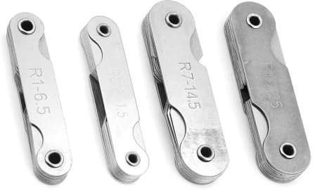 Edelstahl-Radiusanzeige, Langlebiges Messwerkzeug für Konvexe Konkave Oberflächen mit 4pcs R0.3-1.5/ R1-6.5/ R7-14.5/ R15-25