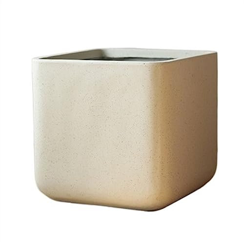 MENGLI-2024 Maceta de Interior Macetas cuadradas Grandes de hormigón sintético, Modelo Alto, Plantas y Flores Verdes, macetas, Suelo de Color sólido Simple, decoración del hogar Maceta(Blanco,Grande)