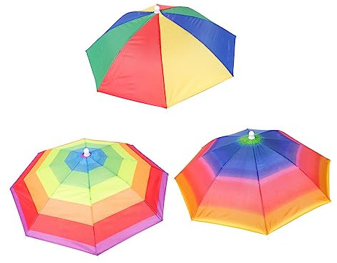 Yardwe 3 Pièces Chapeau Parapluie Mains sans Support pour Voyage Et Jardinage Lot de Parapluies De Tête