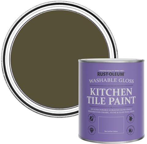 Rust-Oleum Water-Resistant Kitchen Tile Paint in Gloss Finish - Greencroft 750ml