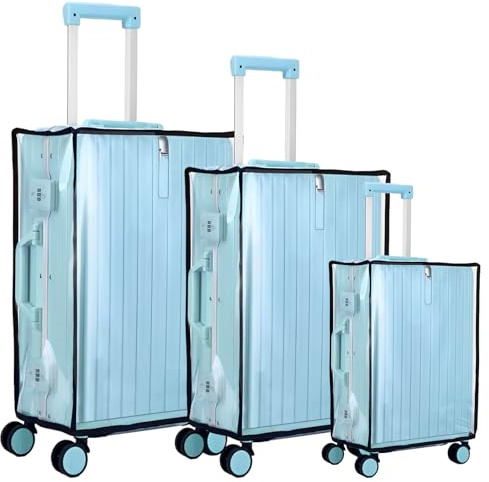 LDHHYH 3 Pack Clear PVC Suitcase Covers, 20/24/28 Inch