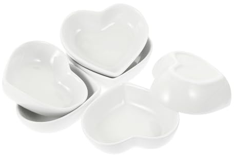 SOIMISS 6 pièces Set de Coupelles Sauce Porcelaine Blanche Forme de Cœur Japonaise pour Restaurant et Usage Domestique Assiettes Décoratives pour Sauces Épices et Apéritifs Réutilisable