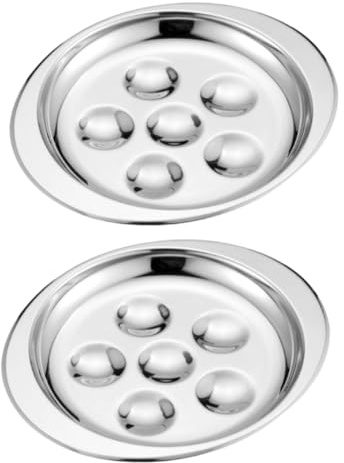 ARTSEWPLY 2 pezzi Pirofila in Acciaio per Lumache e Mare Teglia da Forno con Design Speciale per Uova Quaglia Capacità per Ristoranti e Barbecue
