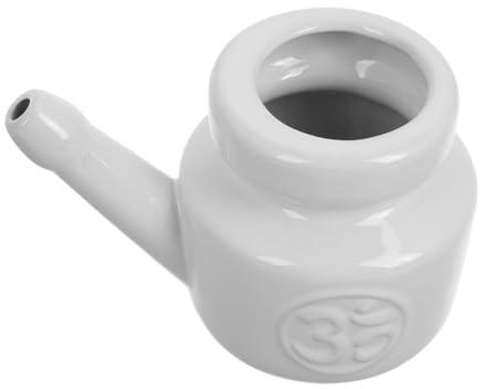 Jarra Nasal de Cerámica 350ml para Yoga y Limpieza Suave | Blanco, Uso en Cambios Estacionales, Diseño Elegante Reutilizable, Limpieza Completa y Aplicación Versátil