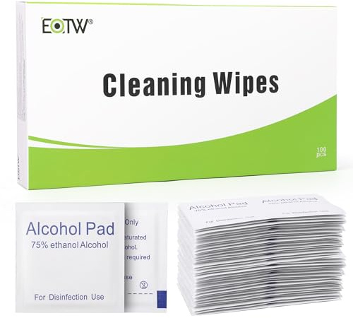 100pc Alcohol Cleaning Wipes - EOTW Cleaning Screen Glasses Wipes Individually Wrapped, Disposable Cleaning Wipes Phone Laptop Use Tiny Size 6cm x 6cm