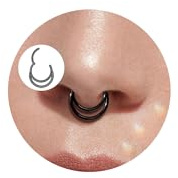 Lantine 16G Septum Ring Doppelter Nasenpiercing Daith Piercing 8/10mm | Lantine Silber Gold Rosegold Schwarz Septum Segmentring Clicker Nasenring Chirurgenstahl Conch Helix Tragus Ohr Piercing
