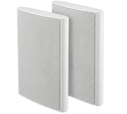 STUDIOFINIX Ultra Slim 5.25 Inch 240W Wall Mount Speakers, 8 Ohm Passive Home Theater Indoor Speakers for Bedroom, Kitchen, Living Room,White(Pair)