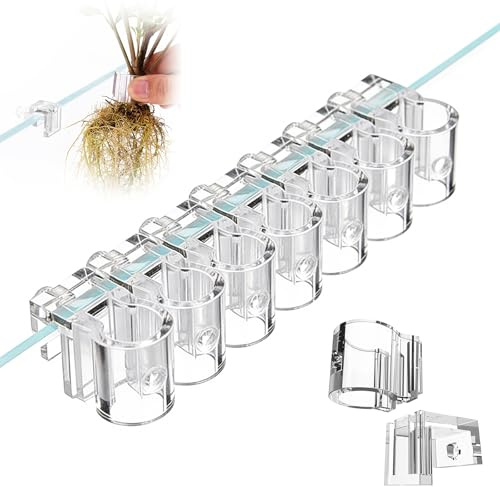 LZYDKH Aquarium Plant Holder, 6 PCS Fish Tank Plant Holder Aquarium Plants Pots Hanging Aquaponic Holde for Aquatic Landscaping and Vertical Plant Walls