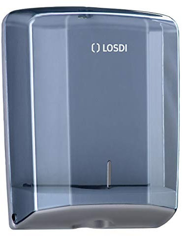 Papier-Handtuchspender für Falthandtücher, weiß/grau-transparent, Papierspender, Papierhandtuchhalter, ABS Kunststoff, Farbe:grau-transparent