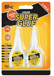 Colle liquide blanche, 10 g (lot de 2) – Action rapide, parfaite pour les petites réparations domestiques sur métal, poterie, bois, etc