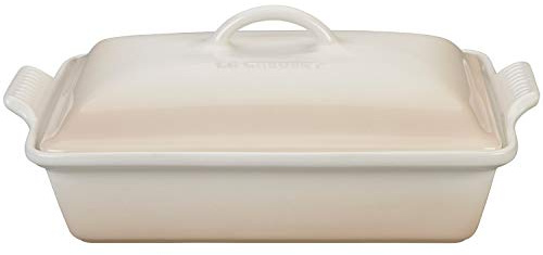 Le Creuset Stoneware Covered Rectangular Casserole, 12 x 9, Meringue | 4 qt. (12 x 9)