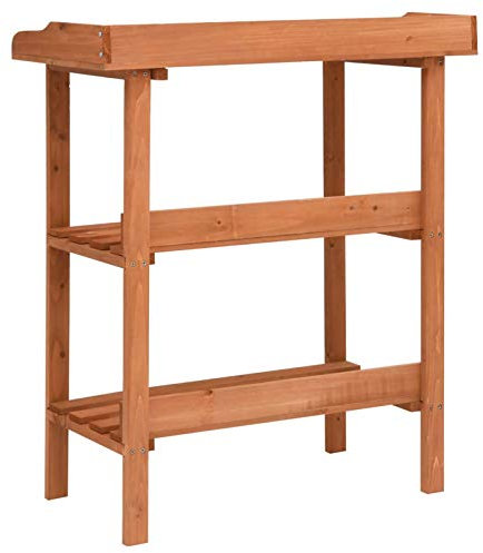 Tidyard Pflanztisch Pflanzenständer Gartentisch Pflanzregal Blumenregal Blumentisch Gärtnertisch Garten Arbeitstisch Gartenwerkbank 76x37x89 cm Tannenholz