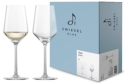 Zwiesel Glas Riesling Pure Lot de 2 verres à vin blanc gracieux pour vin blanc, verres en cristal Tritan® lavables au lave-vaisselle, fabriqués en Allemagne (n° d'article 122349)