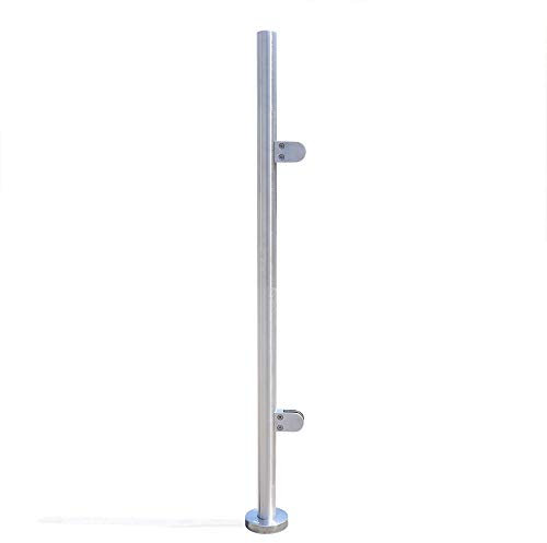 Futchoy Pali per ringhiera in acciaio inox, 110 cm, altezza balaustra, balcone, vetro applicabile, legno, 8 ~ 12 mm, per ringhiera (1 pezzo)