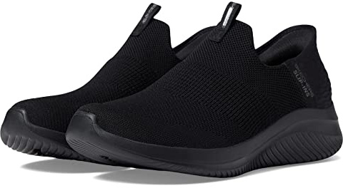 Skechers Women's Ultra Flex 3.0 Cozy Streak Sneaker, Black Knit Trim, 6.5 UK Wide