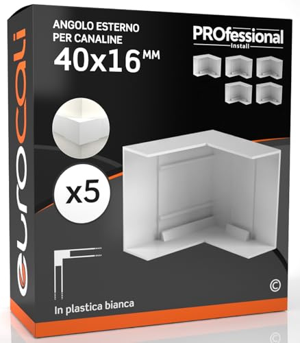 Angolo Esterno per Canalina Passacavi 40x16 - Pacco da 5