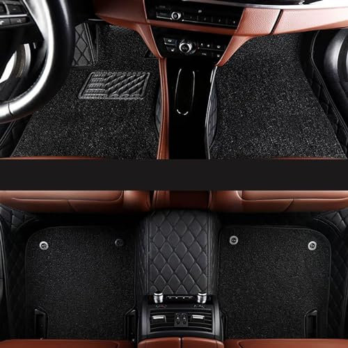StrOux Anpassen Leder Auto Fußmatten Für Citroen Berlingo 2007, Allwetter Teppiche Vollständige Abdeckung FussMatten wasserdichte Automatten Interieur ZubehöR,F/Full-Black