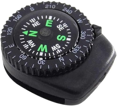 Black Micro Wrist Compass Orienteering Small | Watch Band Portabal Gold Bracelet Compasses with Rotating Bezel for Hiking, Backpacking, and Survival Navigation Sports Technology