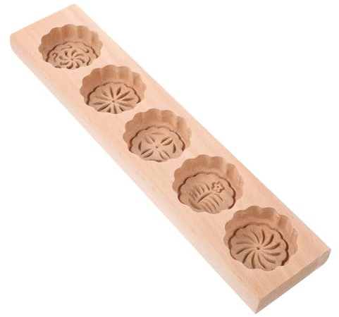 HOLIDYOYO Wooden Moon Cake Mold 11.88 in Pastry Baking Tool Chinese Mooncake Mold for Diy Cookie Press Natural Wood Easy to Use and Clean for Home Baking and Gift Giving