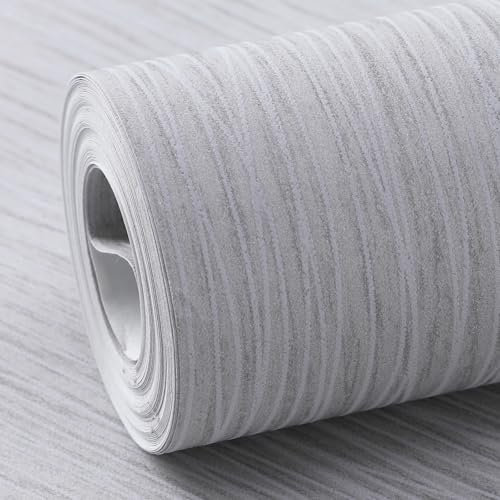 Mix Plain Stripe Textured Thick Wallpaper 3D Embossed Modern Minimalist Wallpaper Roll Striped Flocking Wallcoverings No Match Irregular Stripes Wallpapers for Bedroom Living Room Lounge Light Grey