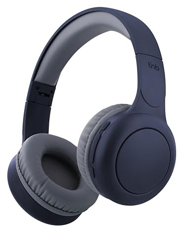 T'nB - Casque Bluetooth sans Fil, Supra-Auriculaire Confortable, Pads en Mousse, Microphone Intégré, Arceau Réglable, Autonomie 24h, Léger Et Pliable - Bleu