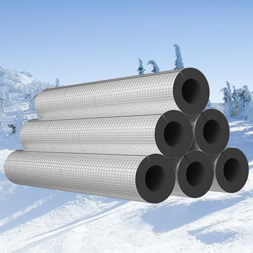HSPLXYT Pipe insulation jacket, anti-freezing rubber insulation foam, aluminum foil cladding, self-adhesive foam pipe, air-conditioning insulation pipe, industrial pipe protection(ID-27mm*TH-30mm)
