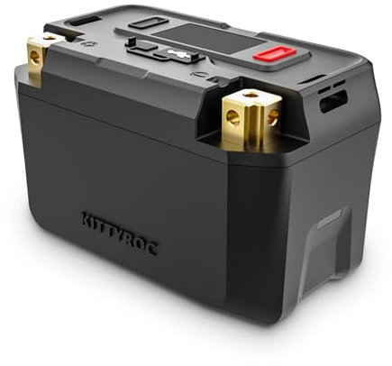 KITTYROC Lithium LiFePO4 Batterie pour Motocyclette, 12V 4Ah 500A Batterie pour ATV, UTV, Jet Ski, 4 roues, Quad, Tondeuse à gazon, Tracteur, Scooter, PWC, Seadoo, Polaris et Générateur