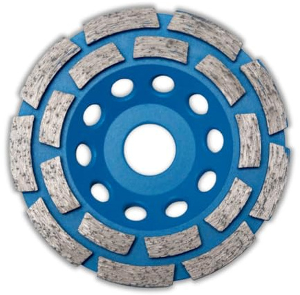 OMNIVOR - Plateau de Ponçage Diamanté Double Rangée Découpe Béton | Plateau de Surfaçage | Meuleuse Disqueuse Surfaceuse | Lame à Tronçonner | Diam 125 mm | Alésage 22,23 mm | H. Jante 5 mm | PUSHKIN