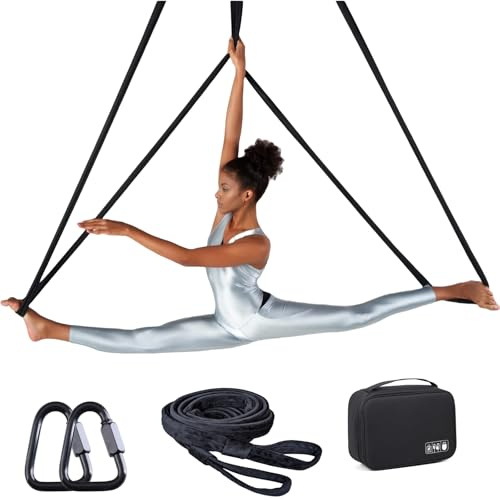 Bodyloops Aerial Loop Straps 1,8 m 2 m Samtbezug, 1 Paar, strapazierfähig, für Luftzirkustanz (schwarz)
