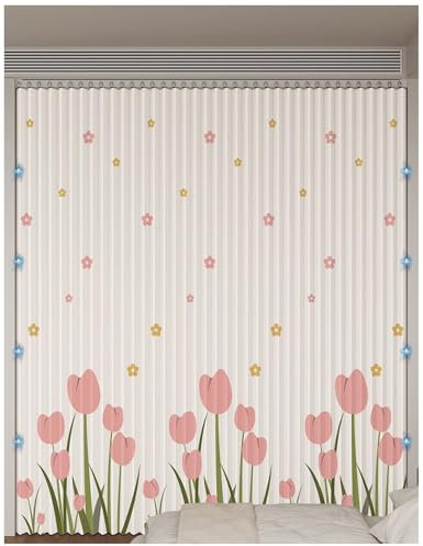 APMOE Schrankvorhang für Küche, Offener Kleiderschrank Staubvorhang, im Akkordeon Selbstklebend Regalvorhang mit Gleitschiene,Schrank Staubdichter Wasserdicht Vorhang(B,Track W 200cm/Curtain H 200cm)