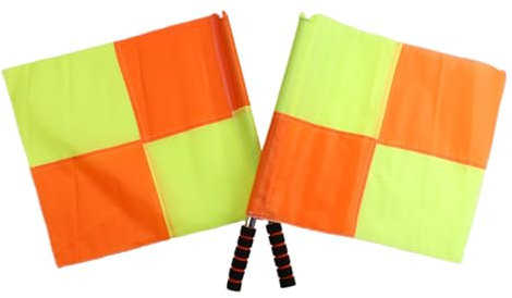 Fußball Schiedsrichter Fahne - 2er Set Linienrichter Fahnen,Hochsichtbare Reißfeste Platzausrüstung Für Outdoor-Spiele Schulwettbewerbe Und Ligen