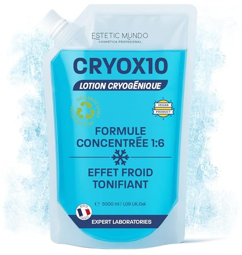 CRYOX10 Kryoterapilotion 1:6 – Kylande spray för muskler, leder, tunga ben & celluliter | Används direkt eller med kompress, bandage eller tyg | Professionell kylbandage (5000)