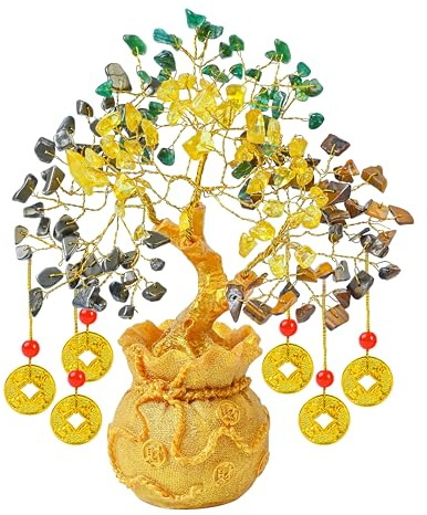 Crocon® Money Wealth Crystal Tree For Birthday Gifts For Women & Men | Home & Office Decor Good Luck Spiritual Gifts For Women, Mum & Sister Desk Bookshelf Decor House Warming Gift New Home Presents